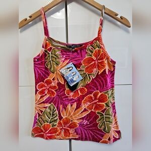 Nikki Citrus Grove Sandbar Rib Taylor Tank Top